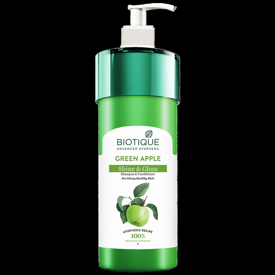 BIOTIQUE Shine & Gloss Shampoo & Conditioner - Green Apple