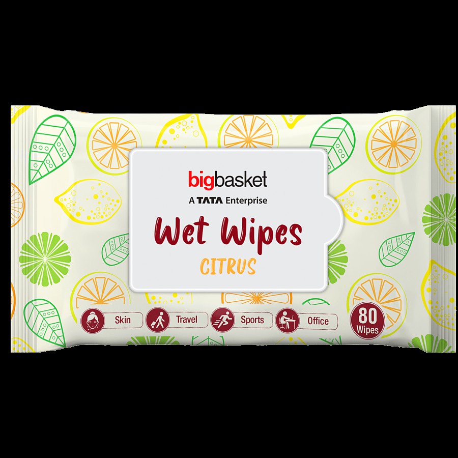 Bigbasket Wet Wipes - Citrus