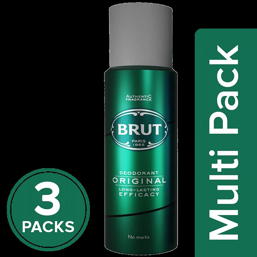 Brut Original Deodorant for Men - Long Lasting Robust Fragrance