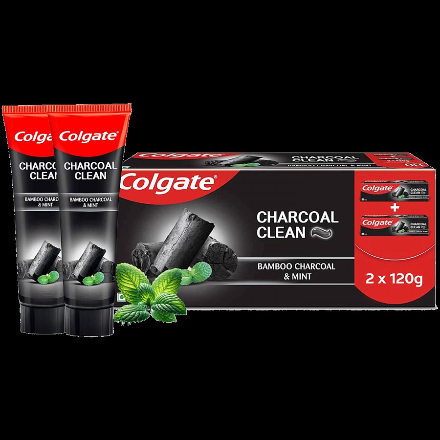 Colgate Charcoal Clean Gel Toothpaste - Bamboo Charcoal & Mint