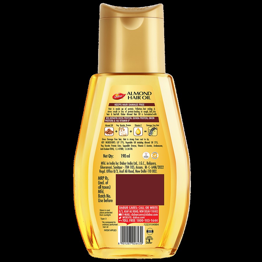 Dabur Almond Hair Oil - With Keratin Protein