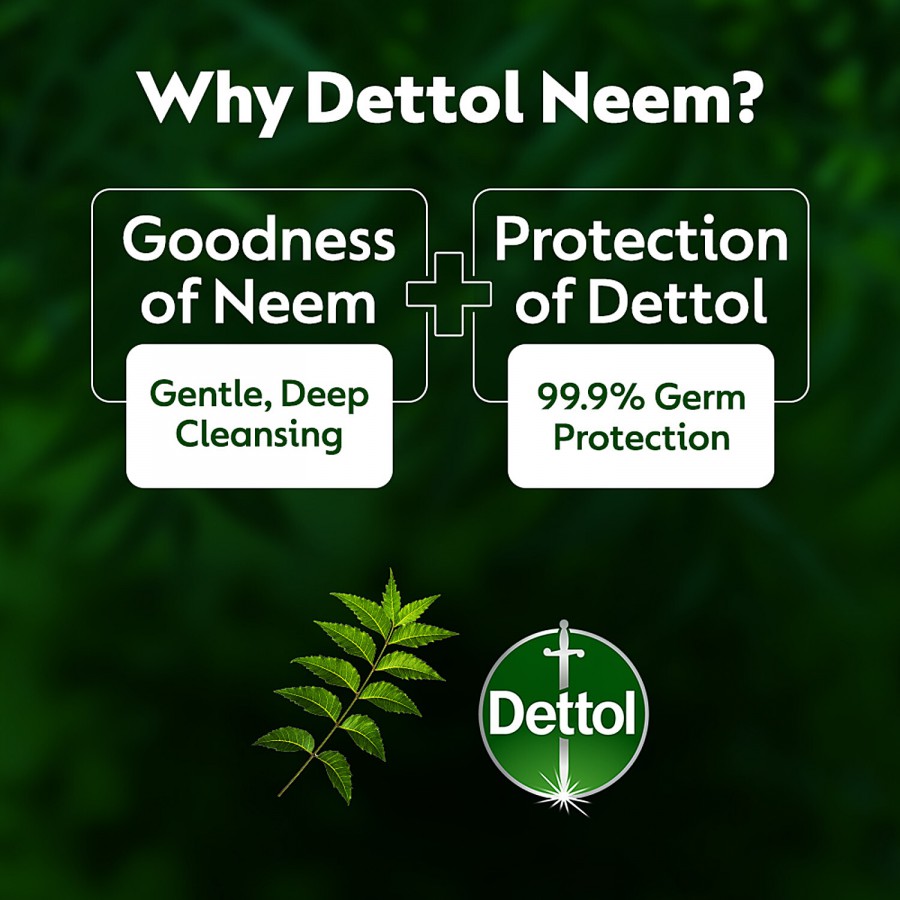 Dettol Neem Bathing Soap Bar - 100% Pure Neem Oil