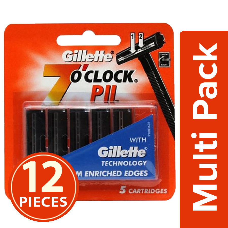 Gillette 7 O' Clock Cartridges - P II With Chromium Enriched Edges