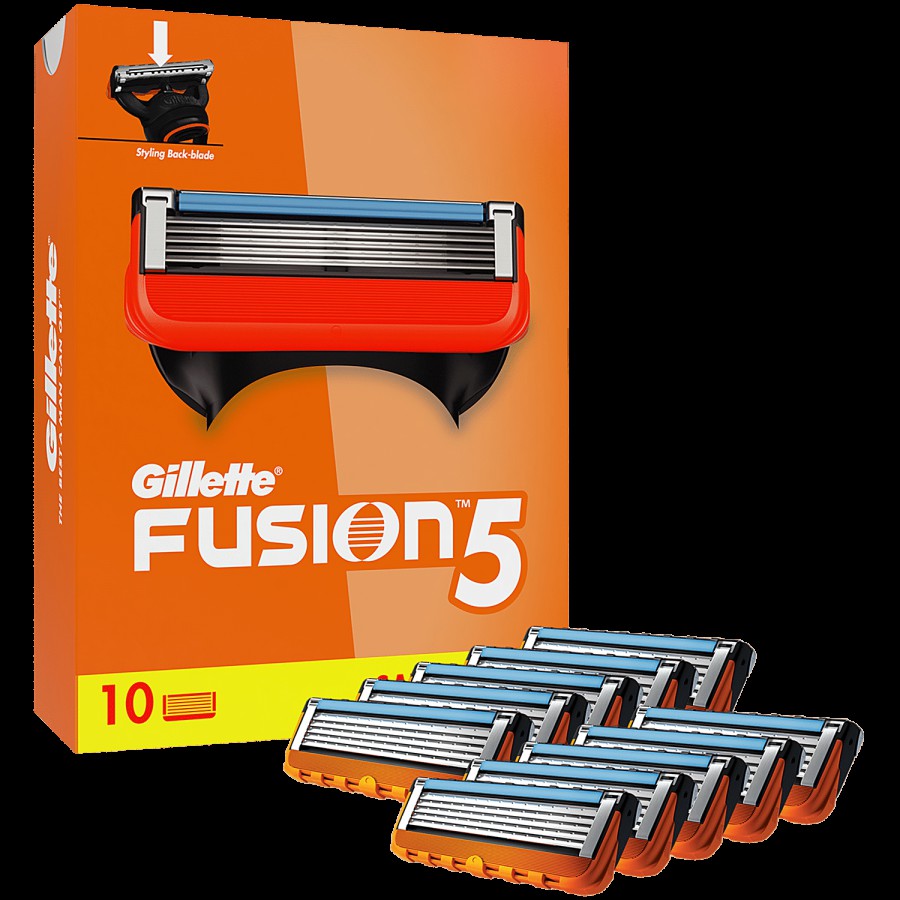 Gillette Fusion 5 Manual Shaving Blades for men  (Pack of 10 Cartridges)