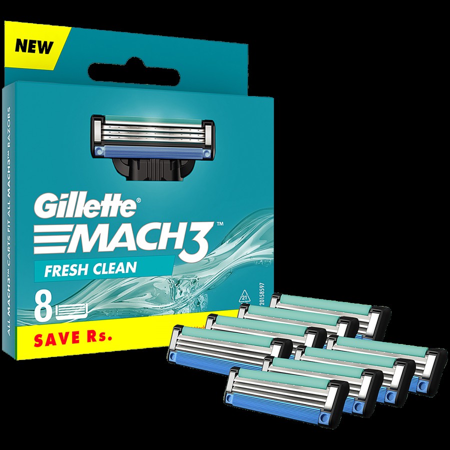 Gillette Mach 3 - Manual Shaving Razor Blades Cartridge