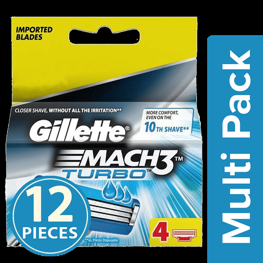 Gillette Mach3 Turbo - Manual Shaving Razor Blades Cartridge