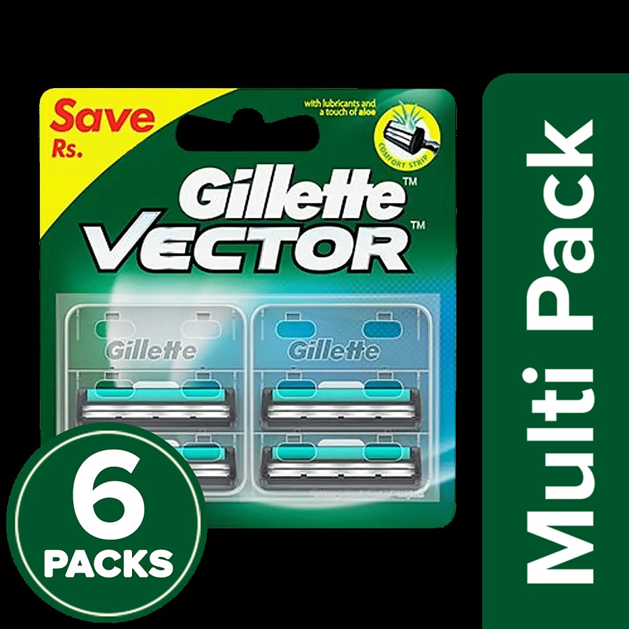 Gillette Vector Plus - Manual Shaving Razor Blades Cartridge