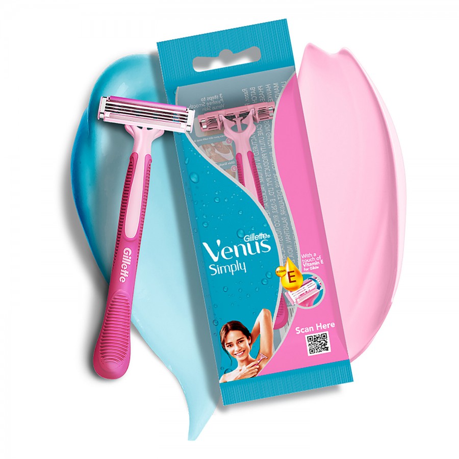 Gillette Venus Simply Venus 3 Blade Hair Removal Razor - For Women