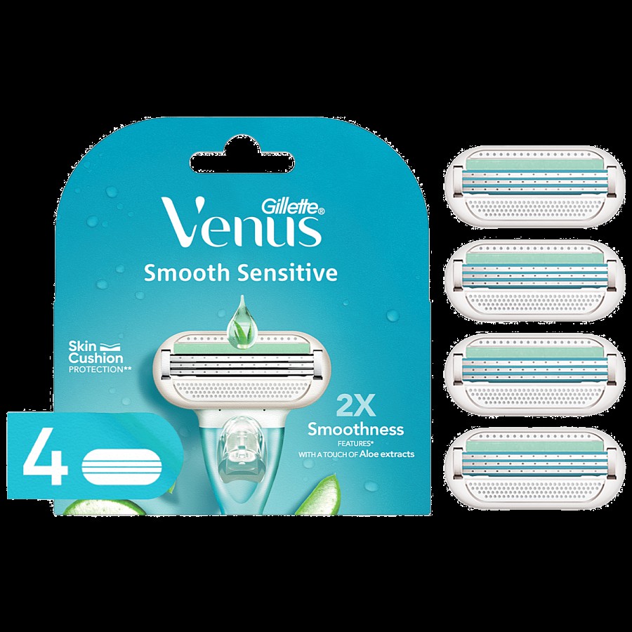 Gillette Venus Smooth Razor Blades - With Aloe Vera Extracts