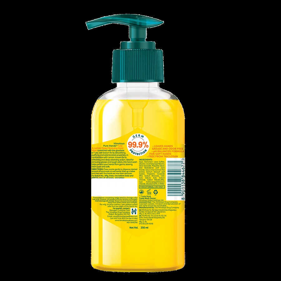 Himalaya Pure Hands Deep Cleansing Hand Wash - Tulsi & Lemon