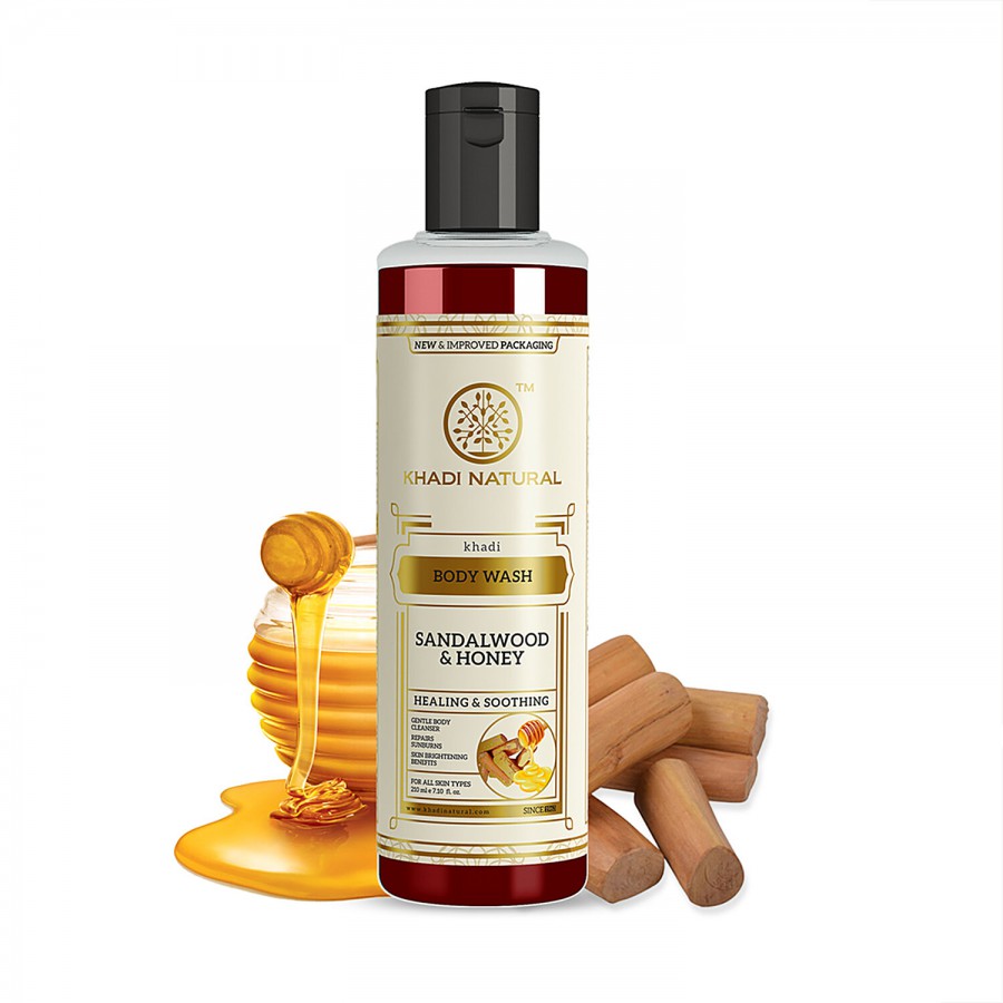 Khadi Natural Sandalwood & Honey Body Wash - Gentle Body Cleanser