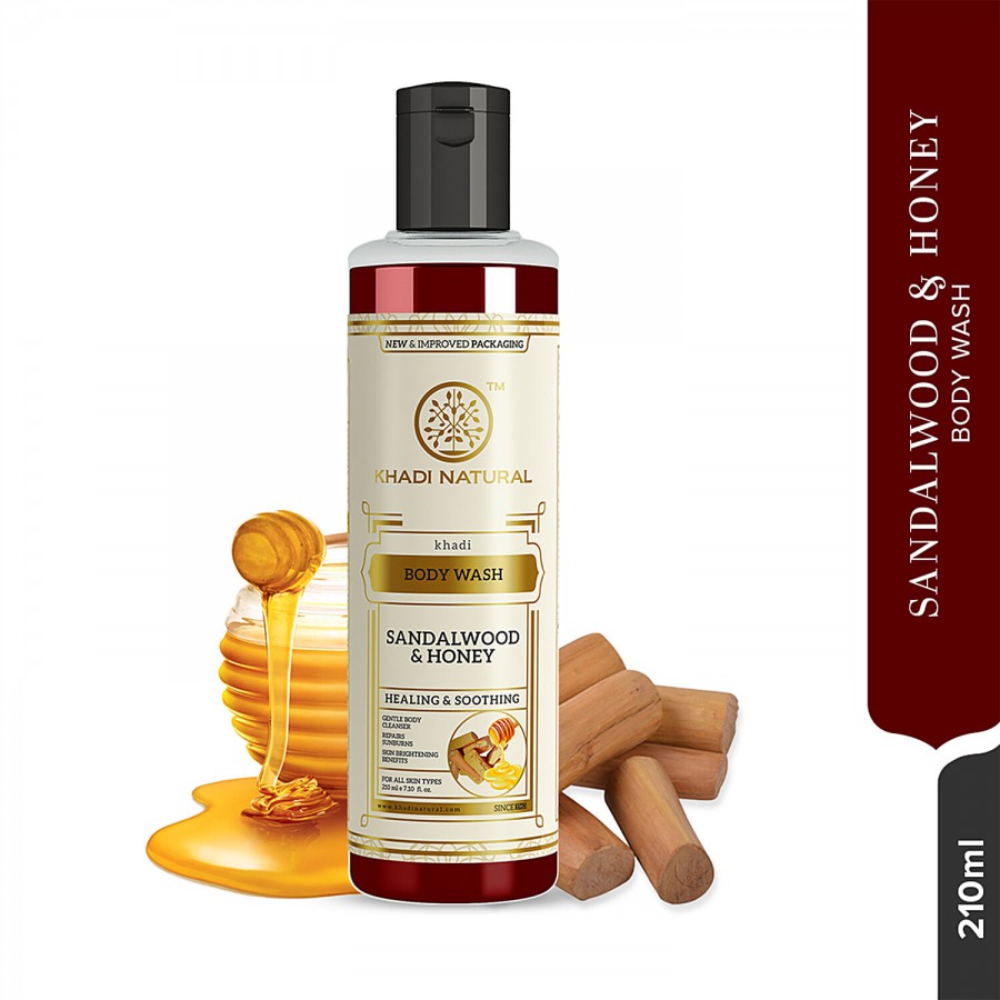 Khadi Natural Sandalwood & Honey Body Wash - Gentle Body Cleanser