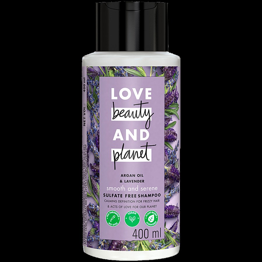 Love Beauty & Planet Argan Oil and Lavender Sulfate Free Smooth and Serene Shampoo