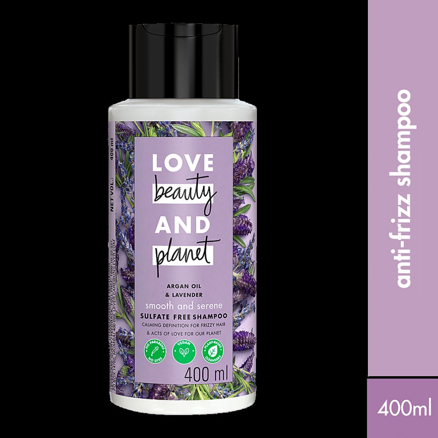 Love Beauty & Planet Argan Oil and Lavender Sulfate Free Smooth and Serene Shampoo