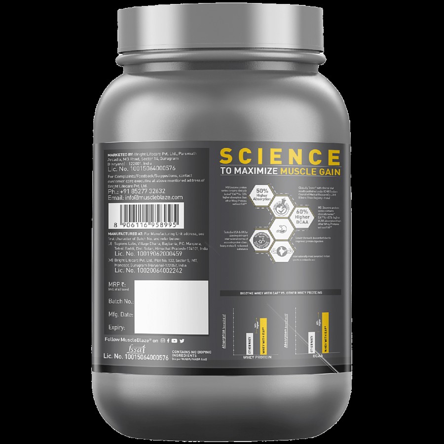 MuscleBlaze Biozyme Performance Whey Protein - Chocolate Hazelnut