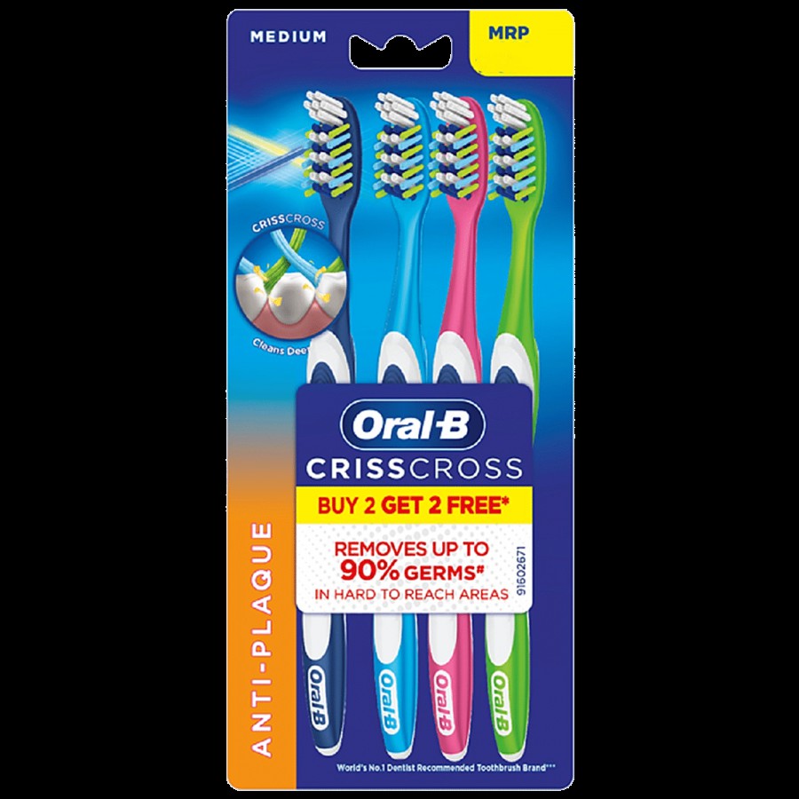 Oral-B Criss Cross Anti-Plaque Toothbrush - With Flexible Bristles