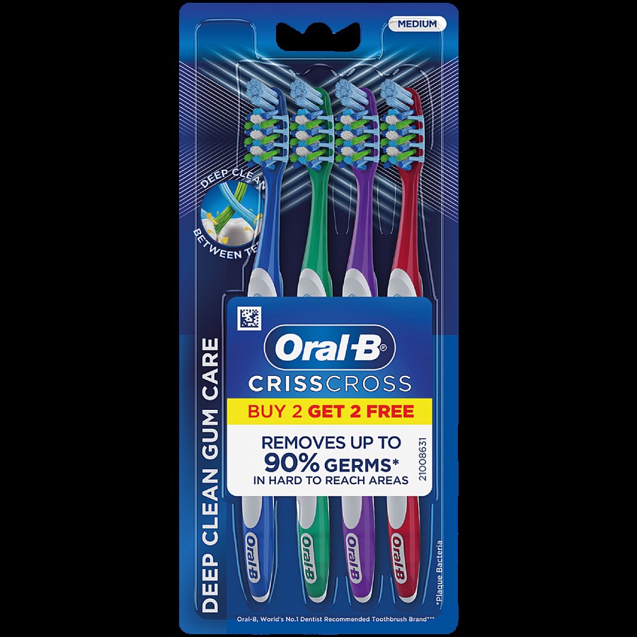 Oral-B Criss Cross Gum Care Toothbrush - With Extra-Long Power Tip Bristles