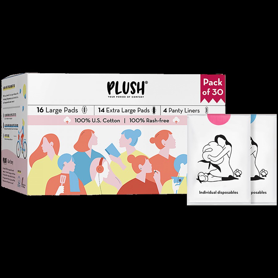 Plush Sanitary Pad With Disposable Pouches &  Panty Liners