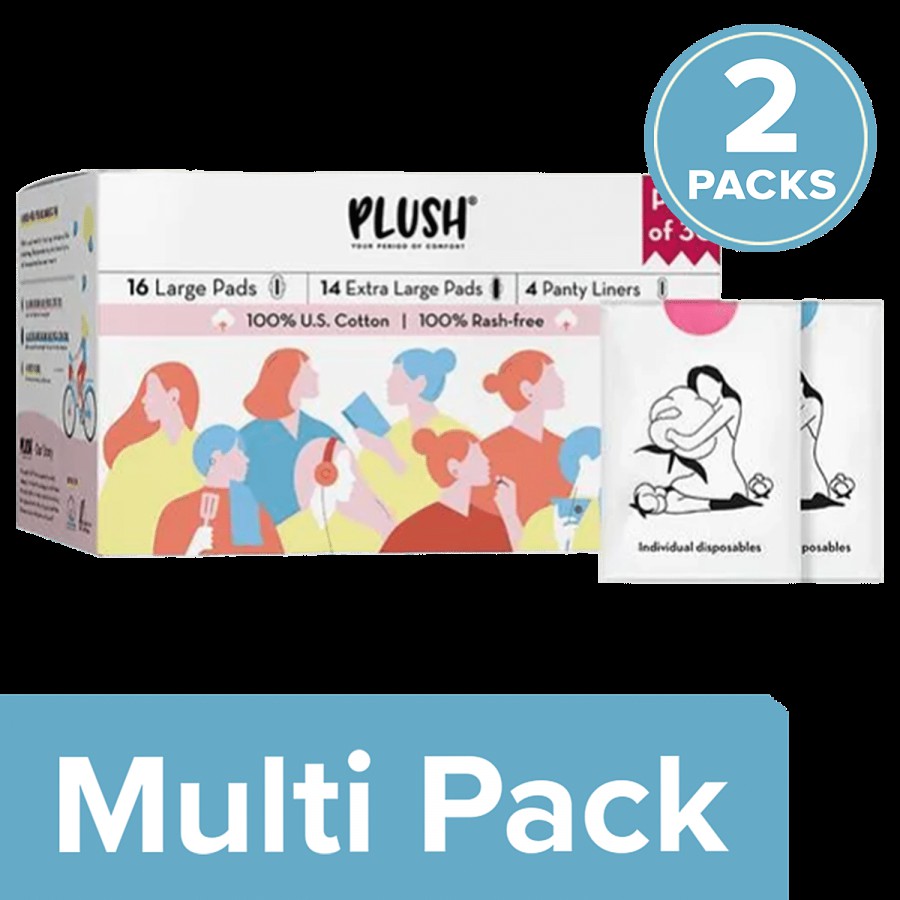 Plush Sanitary Pad With Disposable Pouches &  Panty Liners