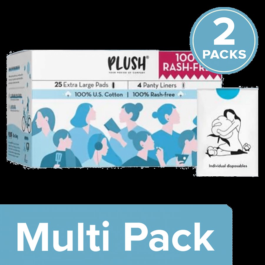 Plush Sanitary Pad With Disposable Pouches & Panty Liners