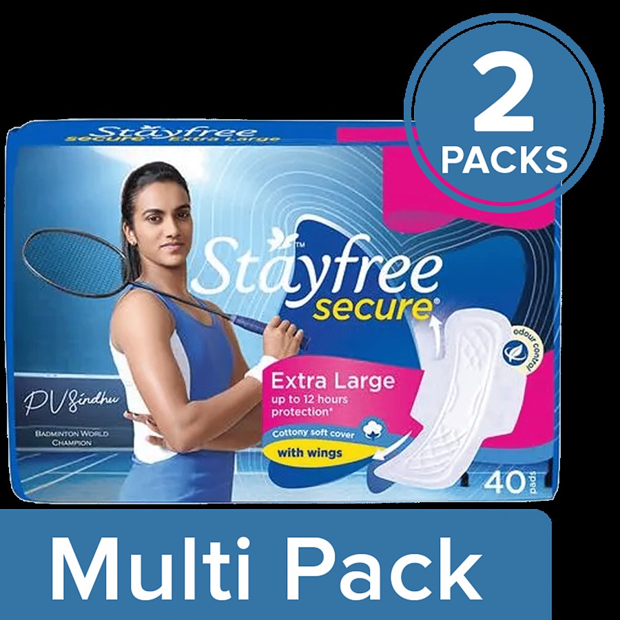 STAYFREE Secure Cottony XL - Sanitary Pads For Women