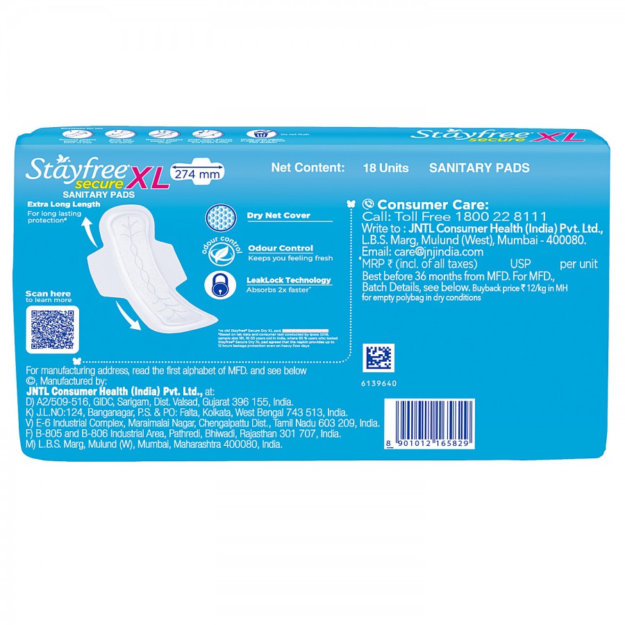 STAYFREE Secure Dry Wings Regular - XL