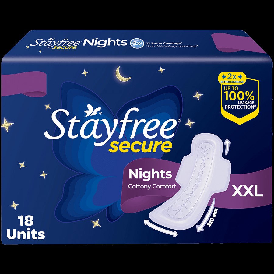 STAYFREE Secure Nights Sanitary Pads - XXL