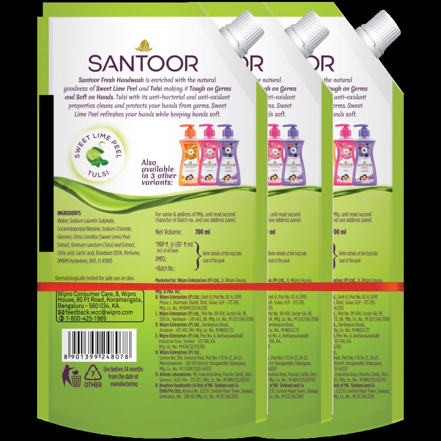 Santoor Handwash - Fresh