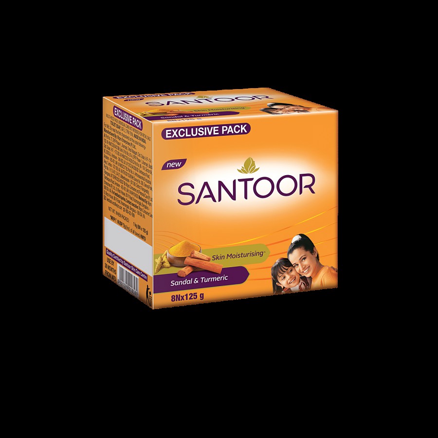 Santoor Skin Moisturizing Sandal & Turmeric Bathing Soap