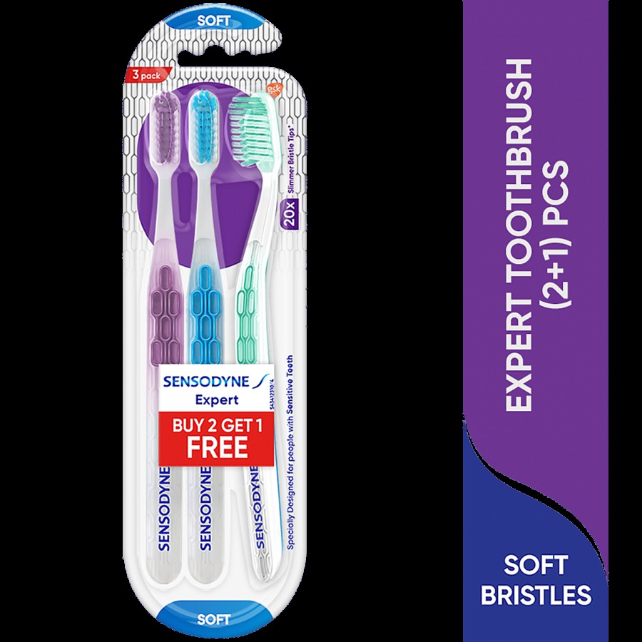 Sensodyne Expert Toothbrush - With 20x Slimmer & Soft Cross-Active Bristles