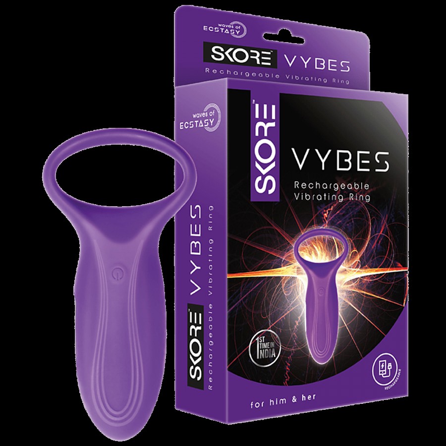 Skore Vybes - Rechargeable Vibrating Ring With 7 Vibration Modes & Water Resistant For Him & Her