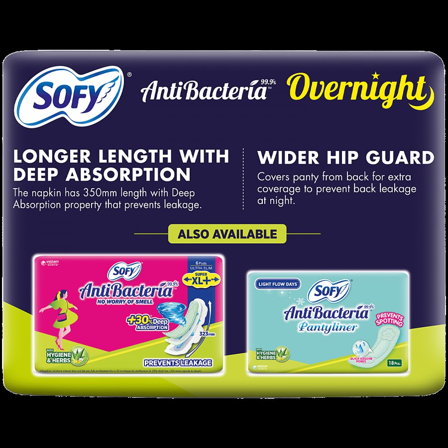 Sofy Anti-Bacteria Overnight Pads - XXL