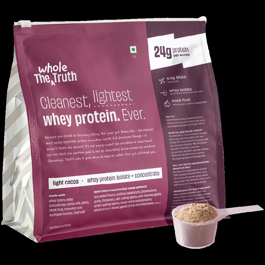 The Whole Truth Light Cocoa Pro Whey Protein Powder