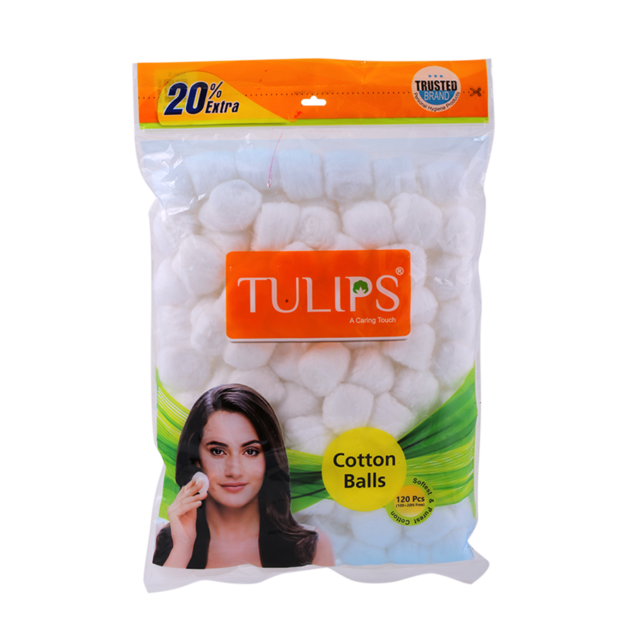 Tulips Cotton Balls - For Make Up & Nail Polish Removal