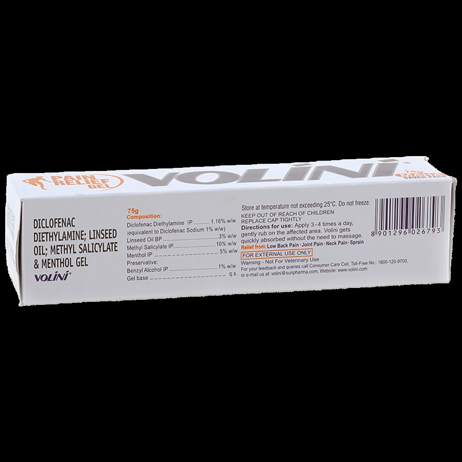 Volini Pain Relief Gel - Quick & Long Lasting