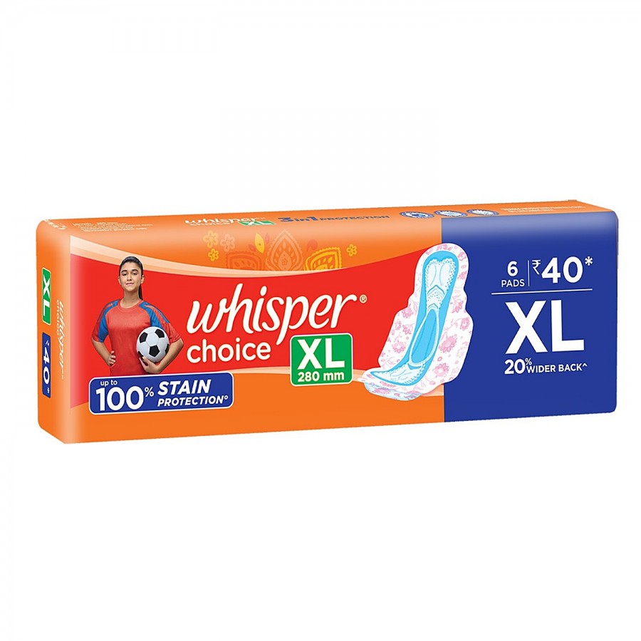 Whisper Choice Sanitary Pads - XL