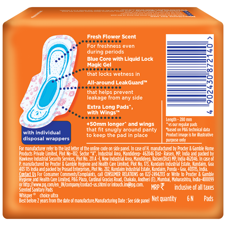 Whisper Choice Ultra Sanitary Pads - XL