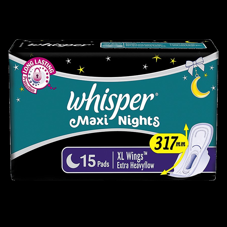 Whisper Maxi Nights Sanitary Pads - XL