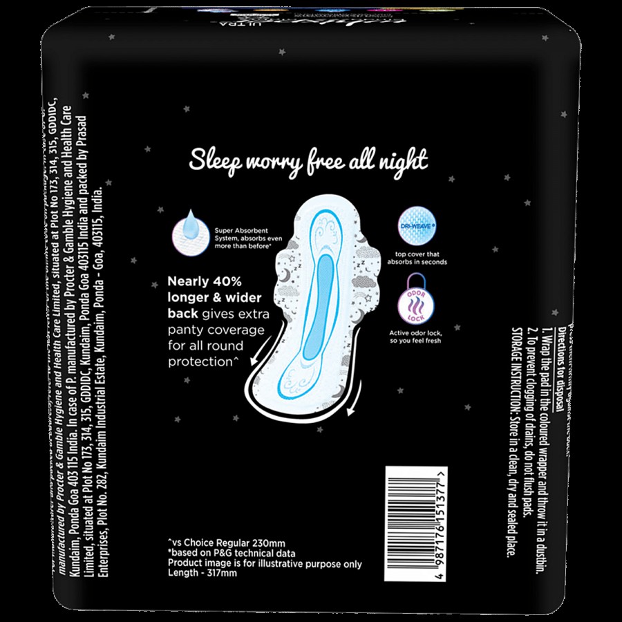 Whisper Ultra Bindazzz Nights Sanitary Pads - XL