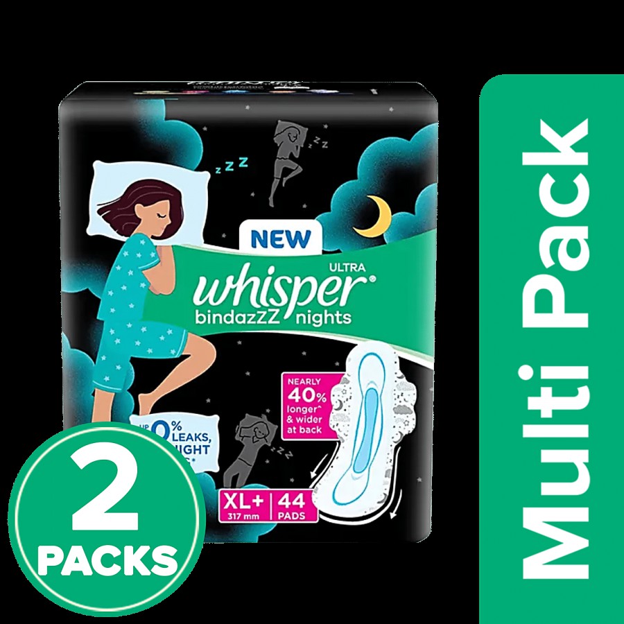 Whisper Ultra Bindazzz Nights Sanitary Pads - XL