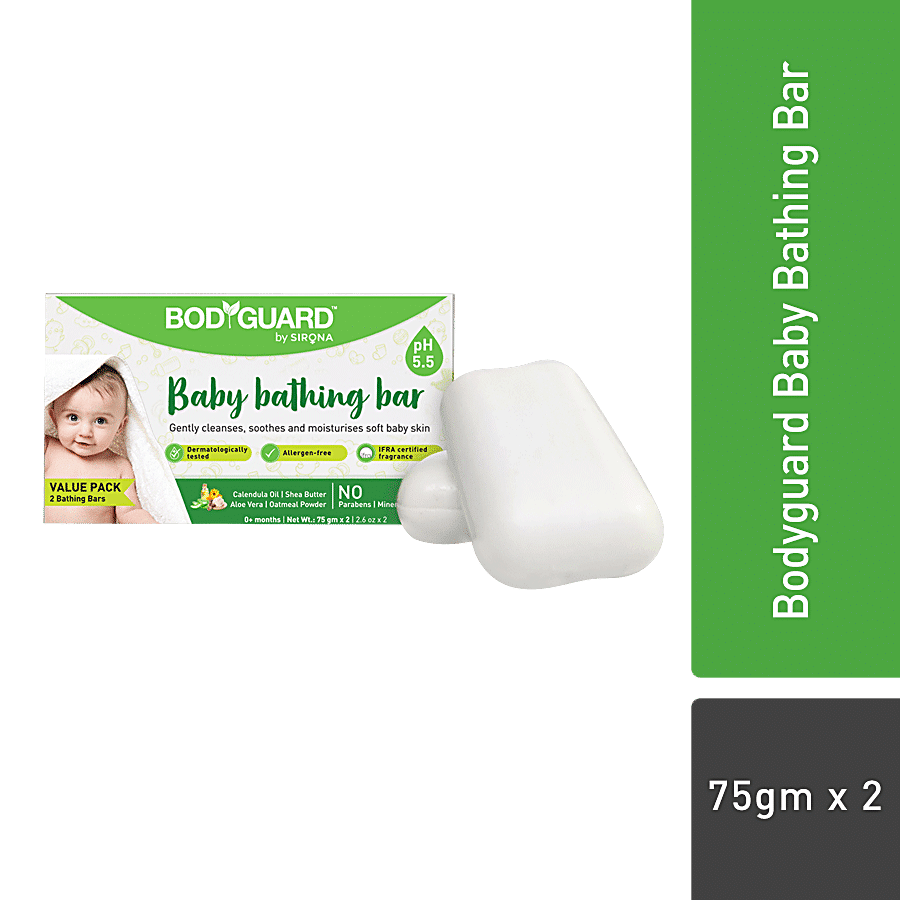 Bodyguard Moisturizing Baby Bathing Soap Bar for Kids – Pack of 2