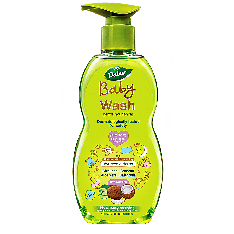 Dabur Baby Wash 500ml + Baby Shampoo 500ml (No Harmful Chemicals & Tear Free Formula)