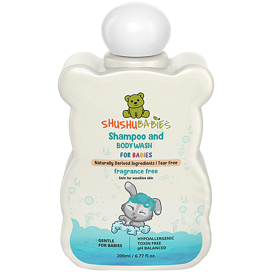 ShuShu Babies Fragrance Free Shampoo & Body Wash For Babies With Sensitive Skin