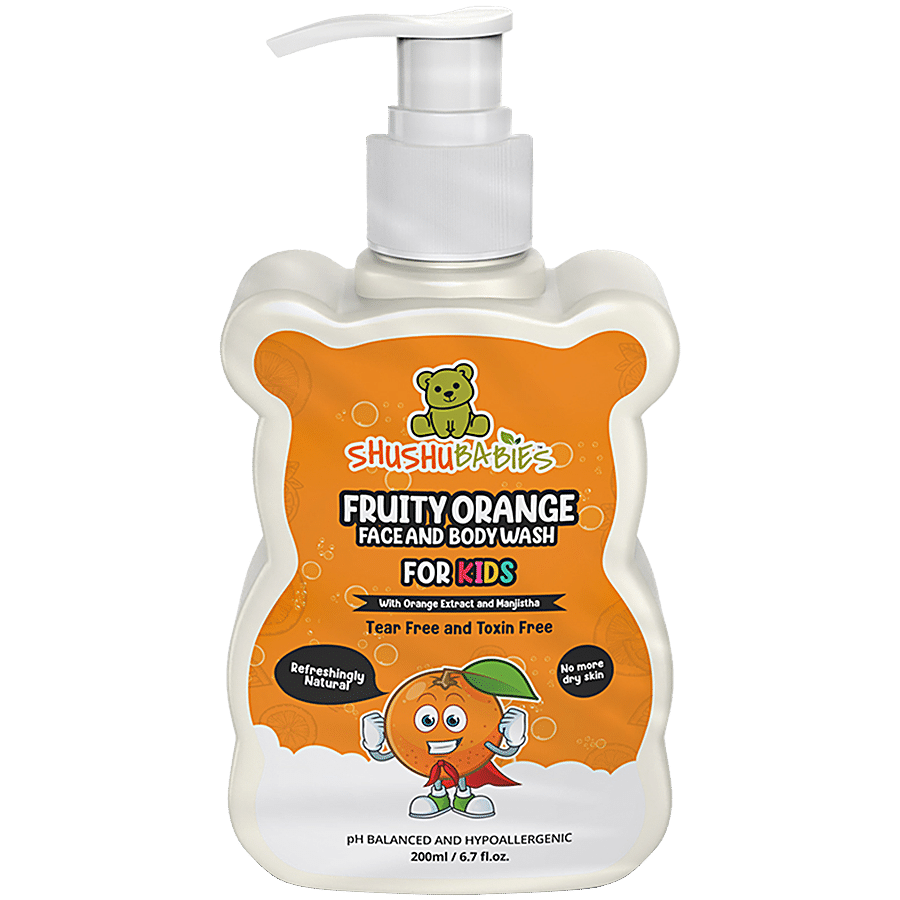 ShuShu Babies Fruity Orange Face & Body Wash For Kids With Orange & Manjistha