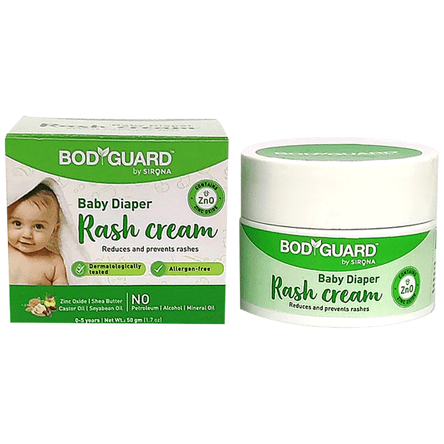 Bodyguard Diaper Rash Cream for Babies - 50 gm | Reduces and Prevents Rashes | with Shea Butter