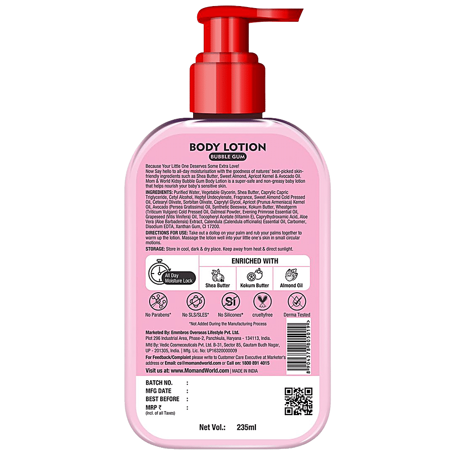 Mom & World Kidsy Moisturising Body Lotion - Bubble Gum