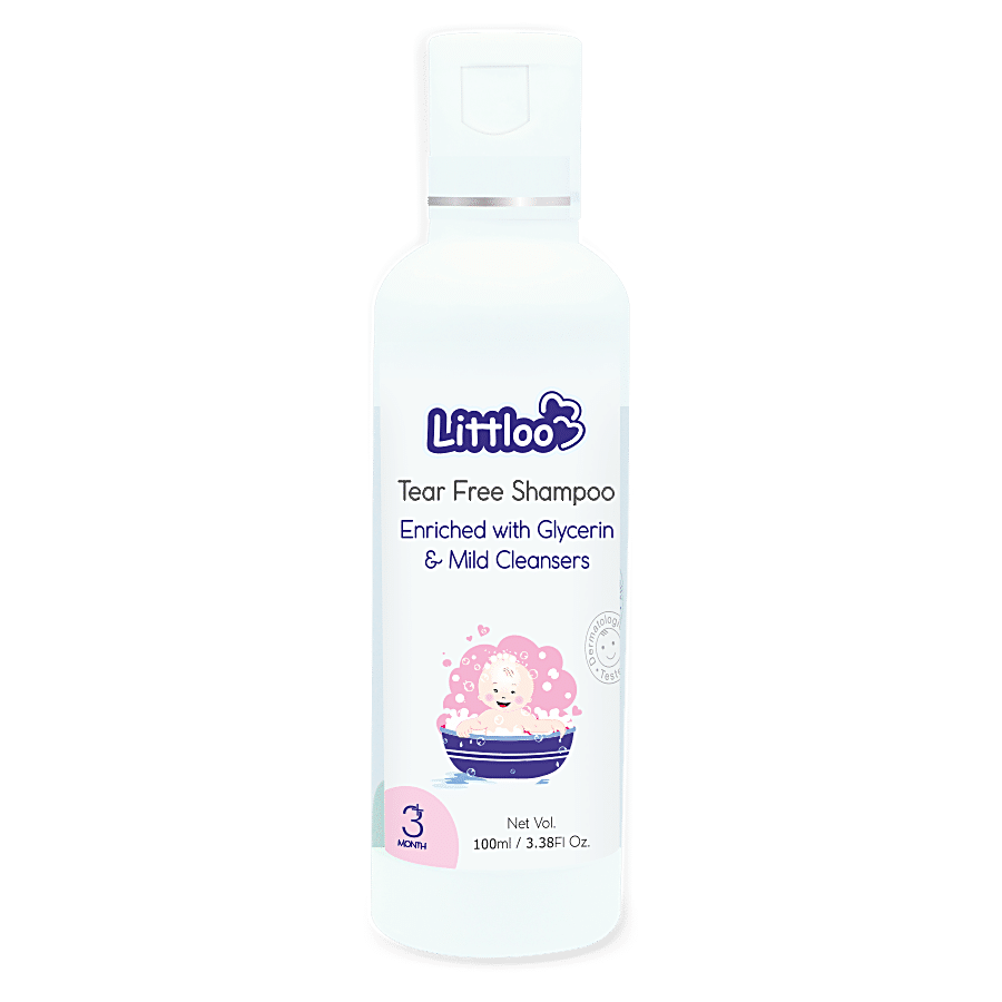 Littloo Baby Tear Free Shampoo - Glycerin & Mild Cleansers