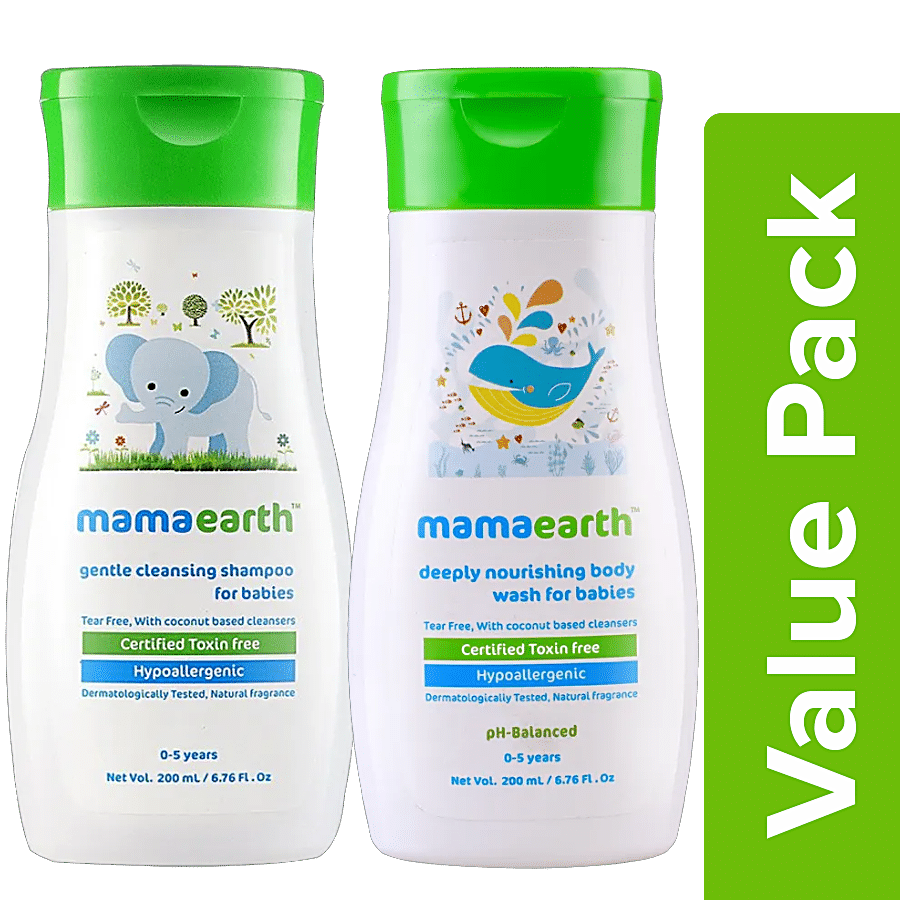 Mamaearth Baby Shampoo Gentle Cleansing +Body Wash Deeply Nourishing