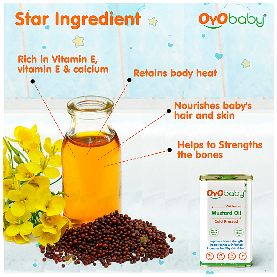 OYO BABY Cold Pressed Mustard Oil - Natural