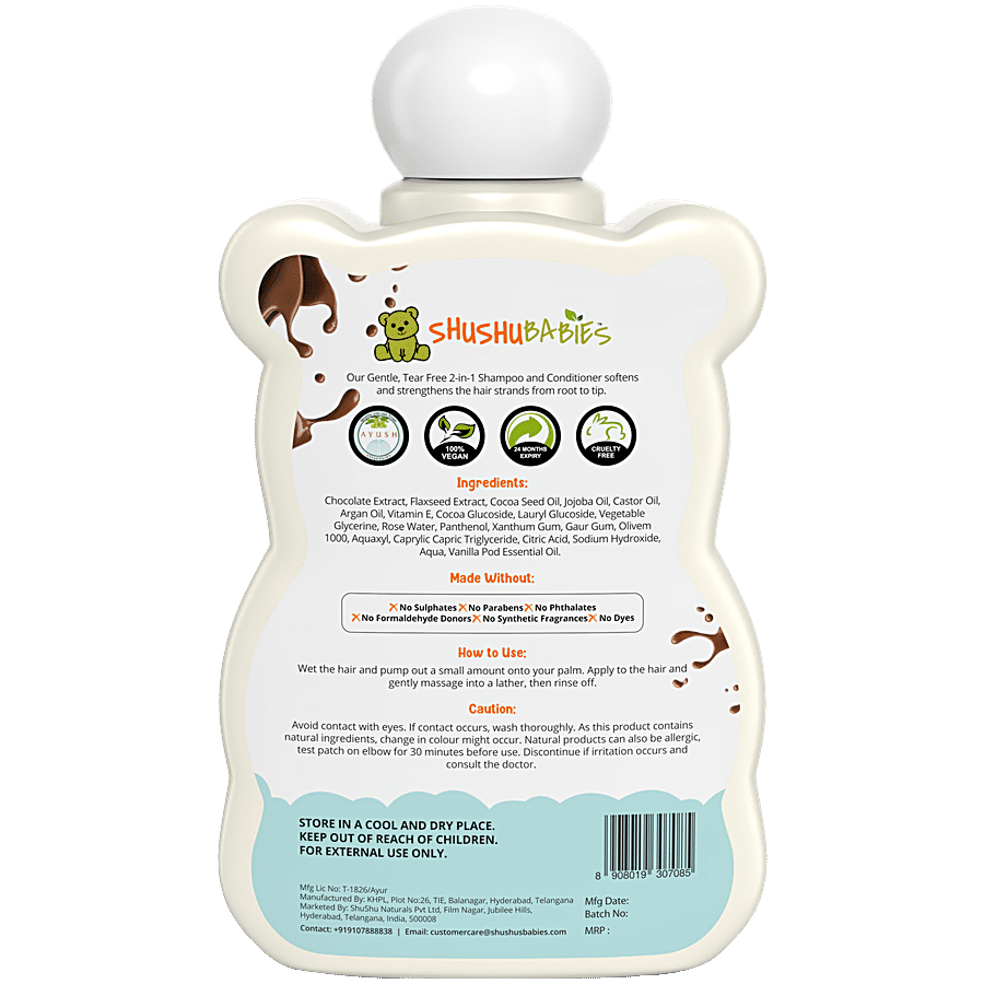 ShuShu Babies Yummy Chocolate Shampoo & Conditioner For Kids With Chocolate & Flaxseed